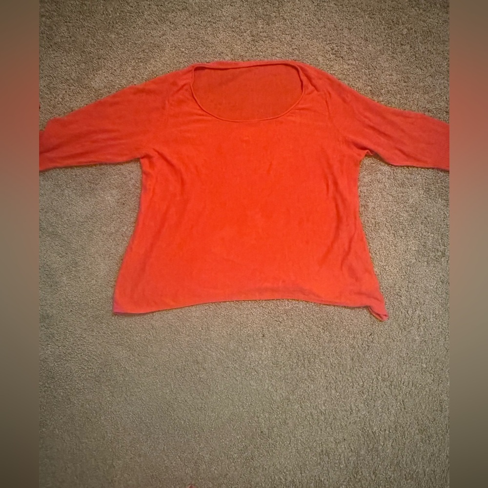 Eileen Fisher Bold Orange Knit Top